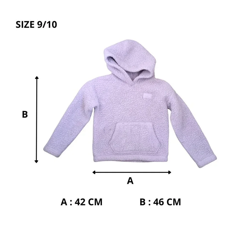 Abercrombie Kids Lavender Sherpa Hoodie – Soft Fleece Pullover, Size 9/10